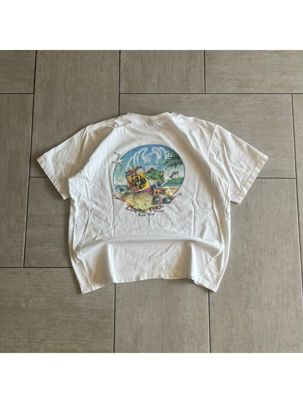 Imperial Costa Rica Graphic White T-Shirt Large